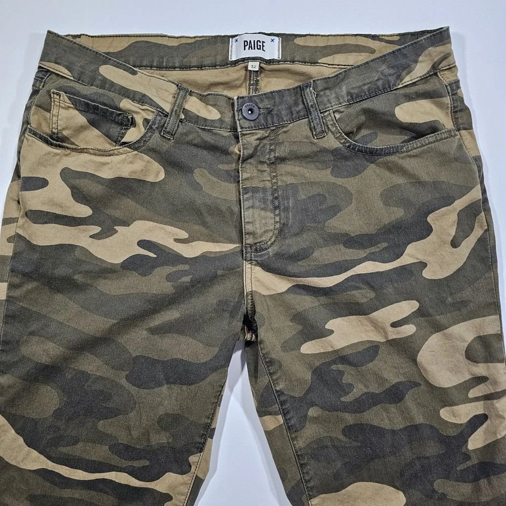 Mens Paige Normandie‎ size 32 Green Camo Slim Straight Stretch Pants